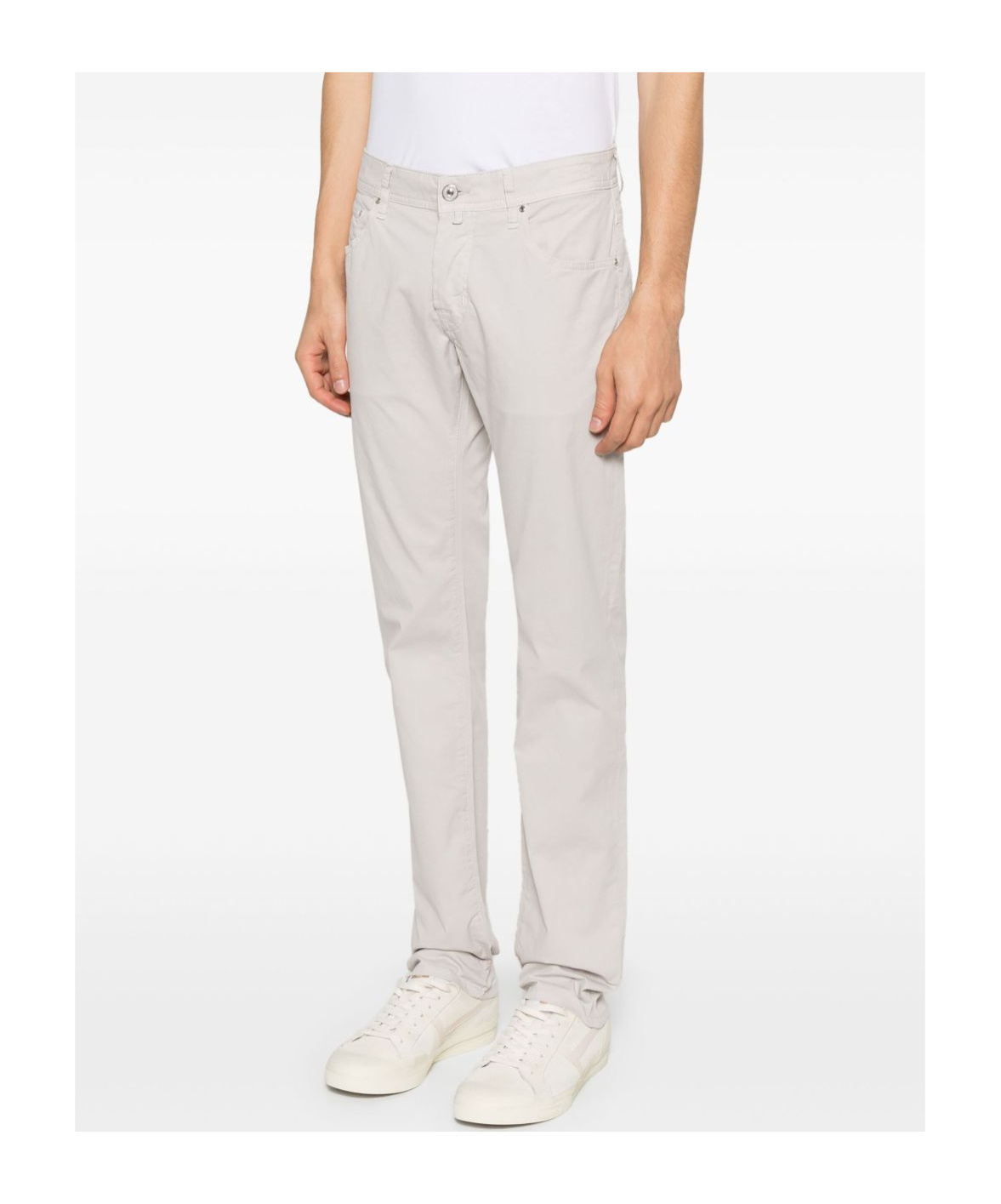 Jacob Cohen Brown 5 Pocket Trousers In White