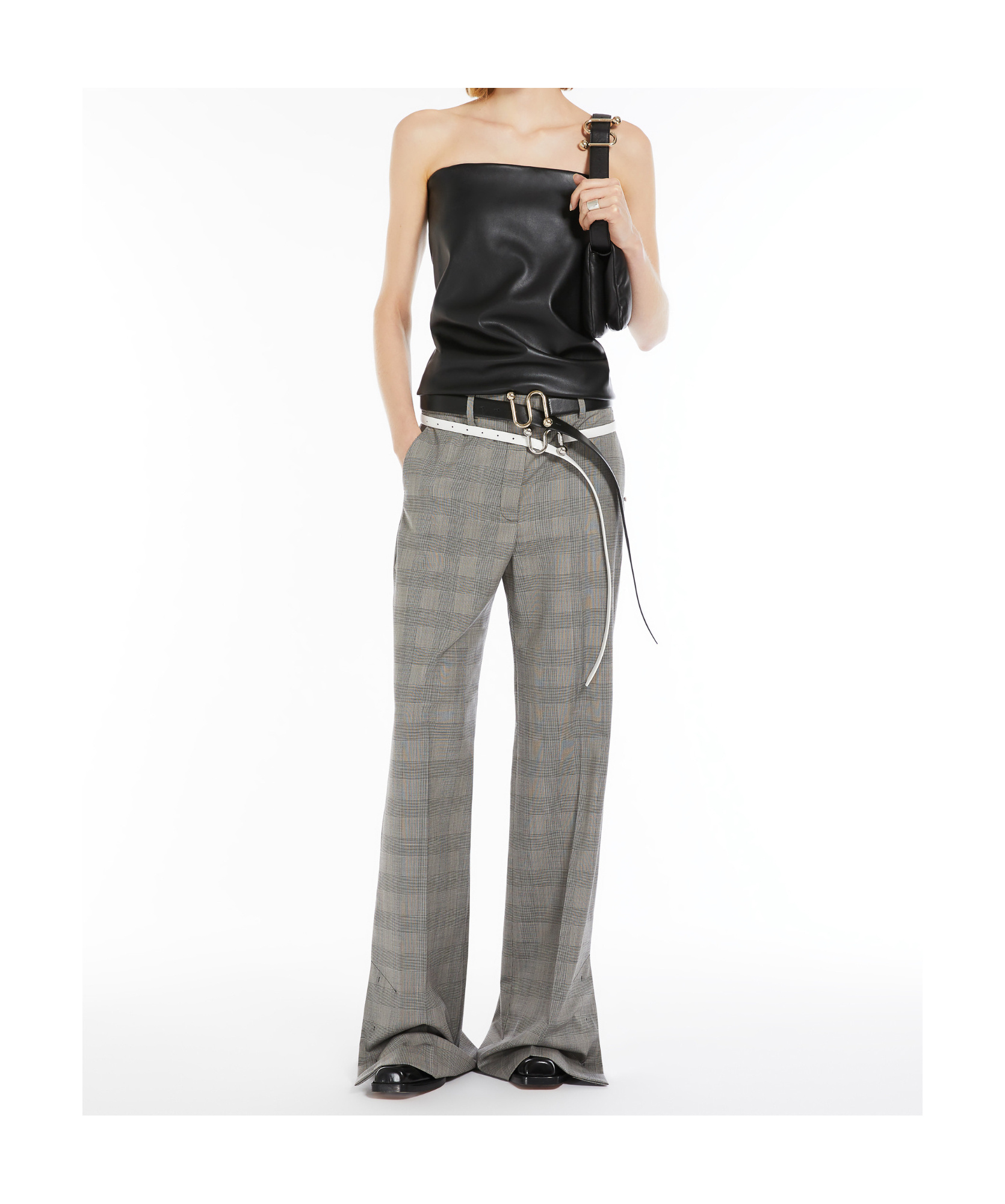 Shop Sportmax Flared Tailored Trousers In Gray