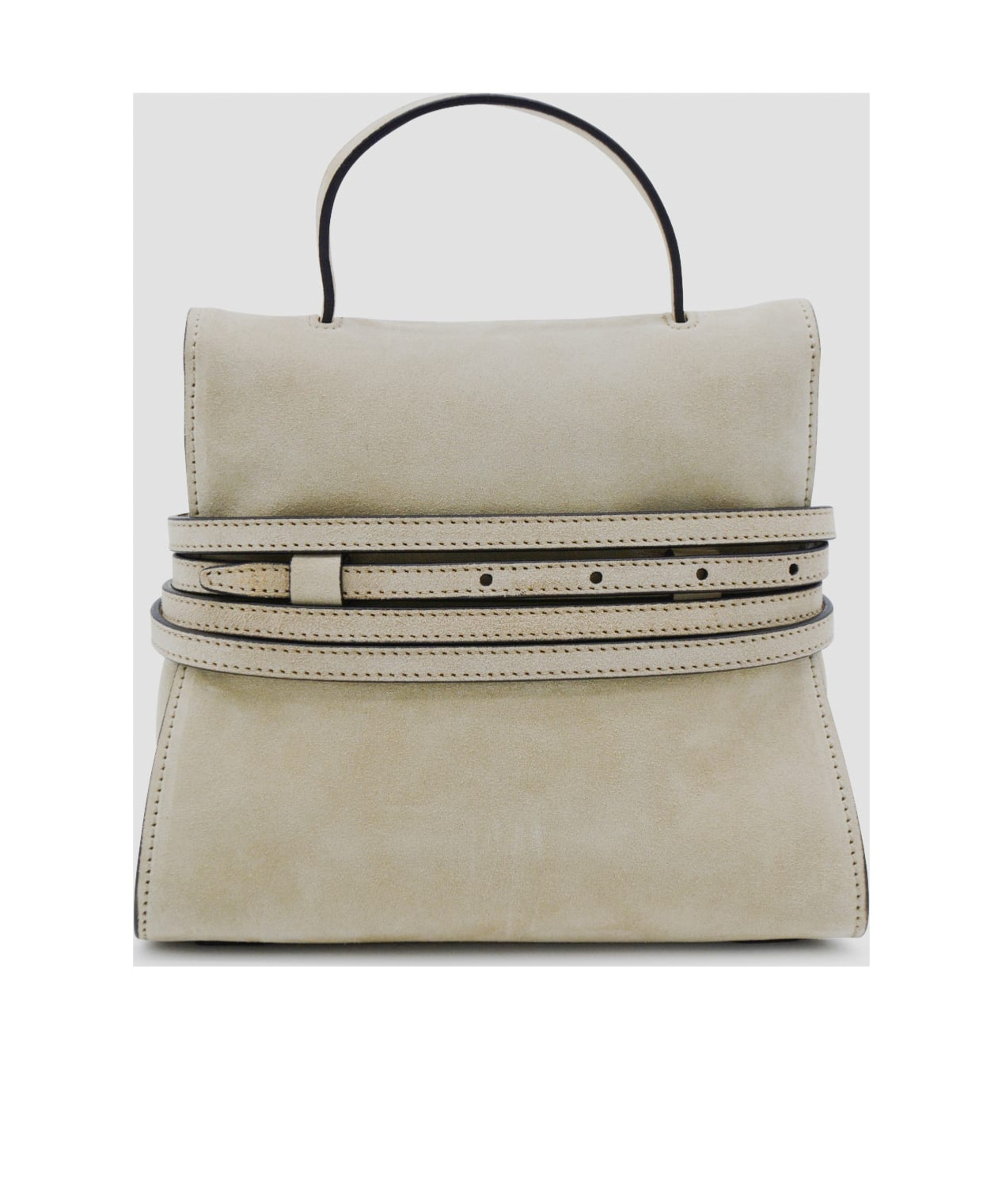 Moschino Light Beige Leather Top Handle Bag