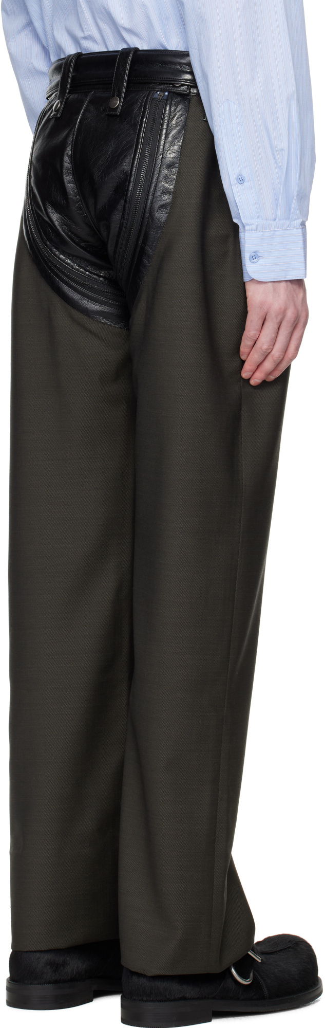 Shop Martine Rose Panelled Trousers In Black