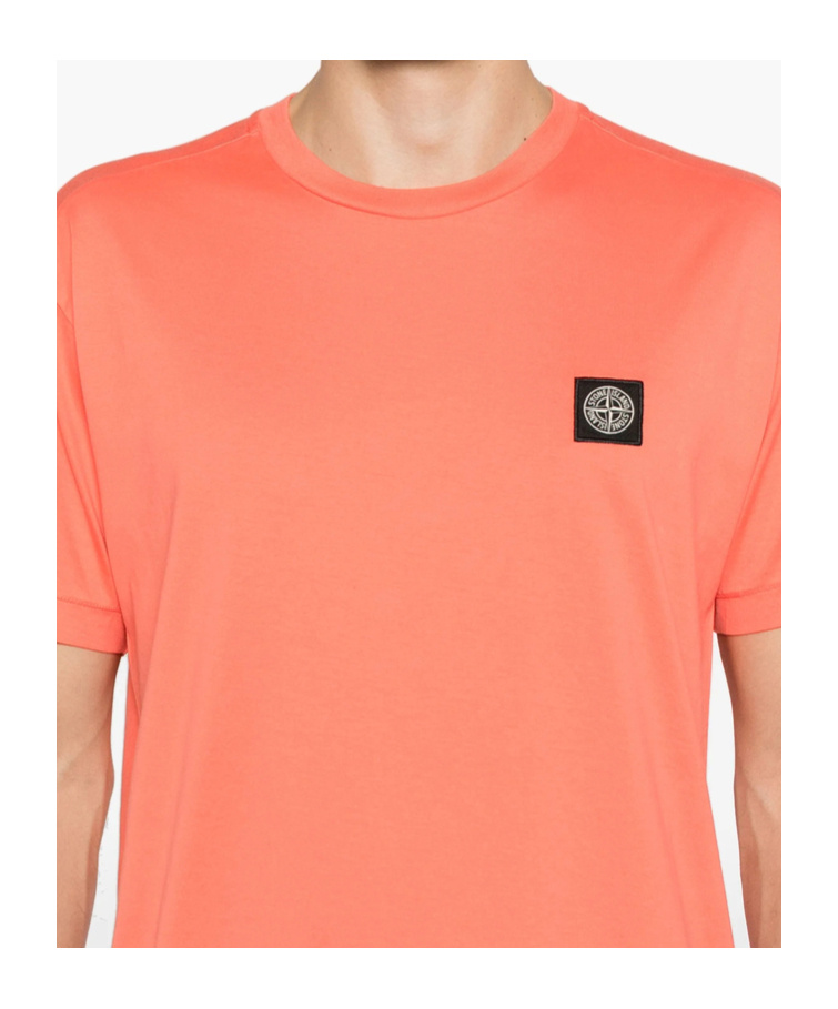 Stone Island Cotton Jersey T-shirt In Orange