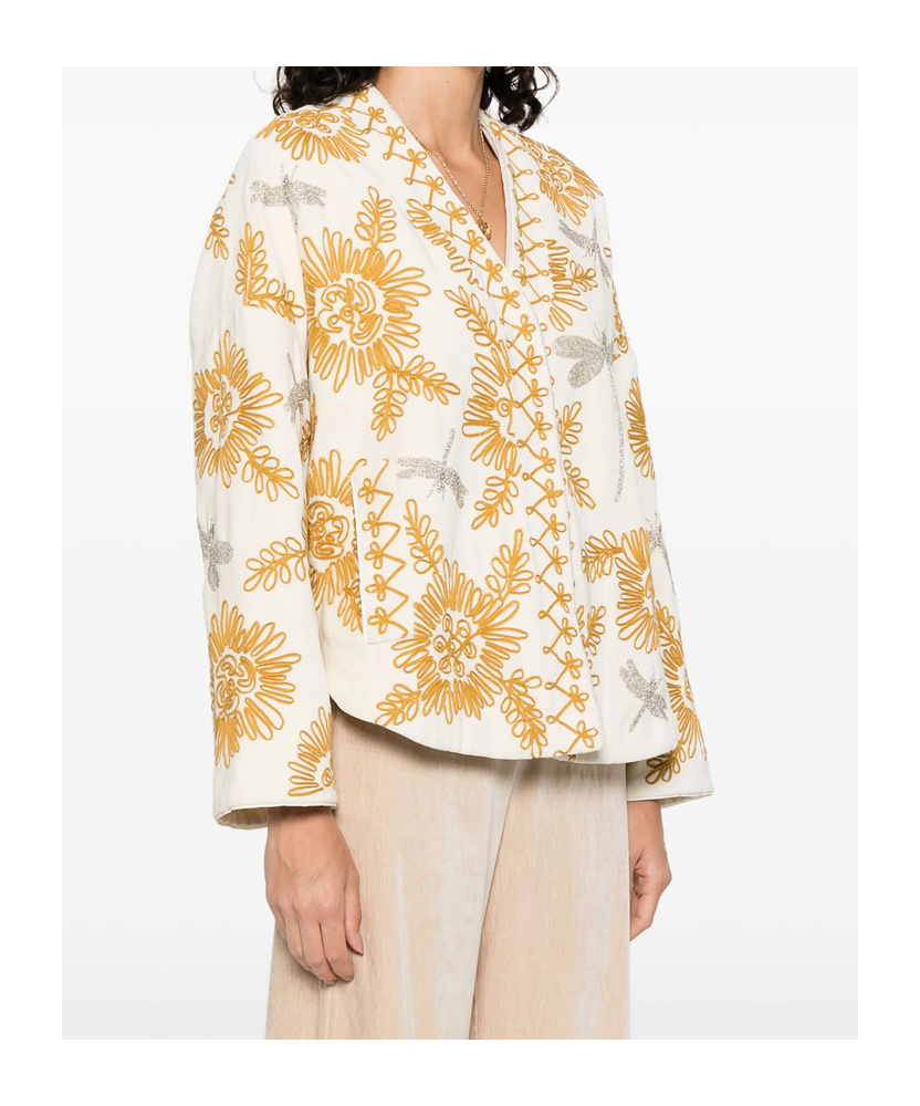 Forte Forte Floral Dragonflies Embroidered Jacket In White