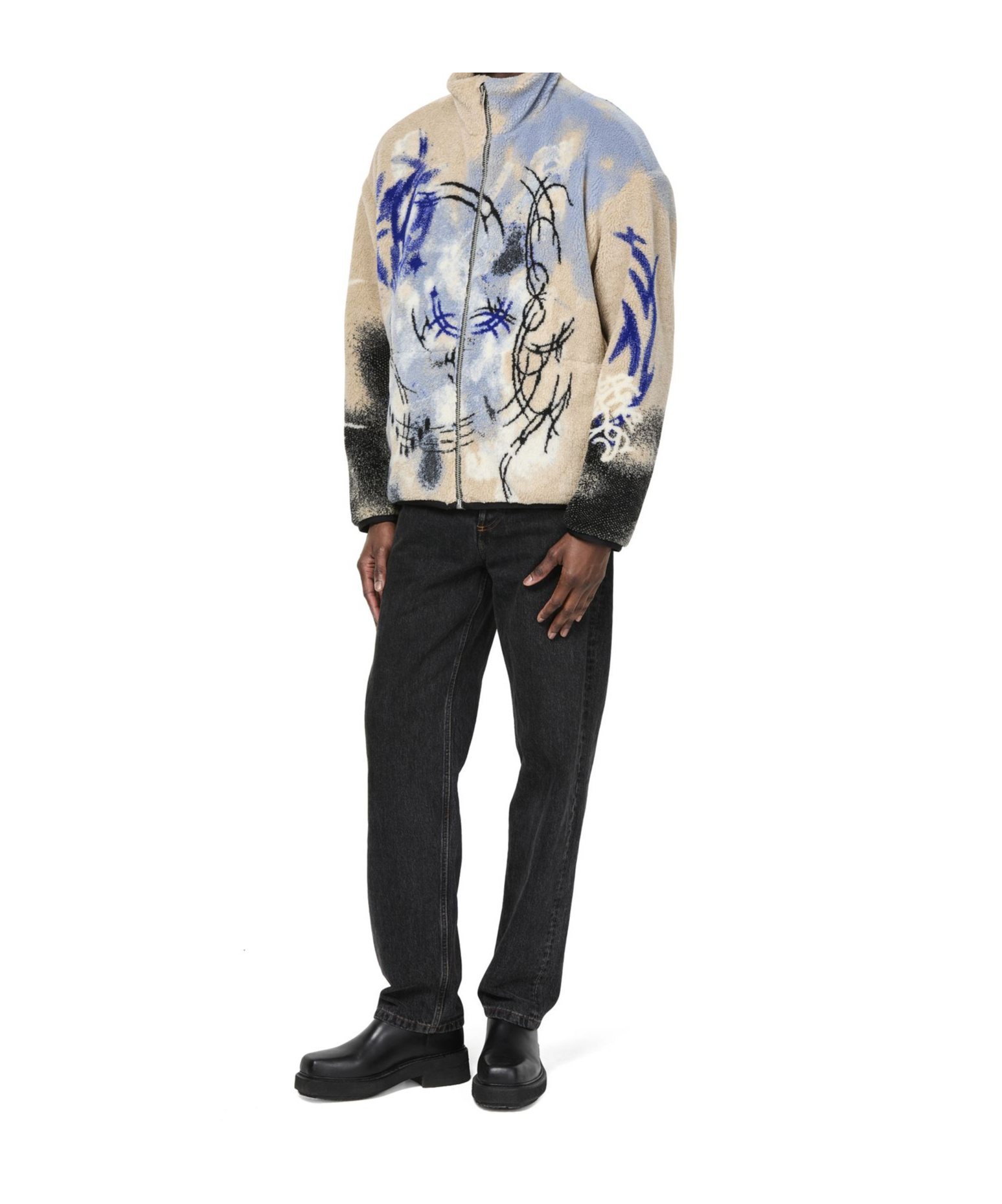 Shop Acne Studios Long-sleeved Casual Jacket In Multicolor