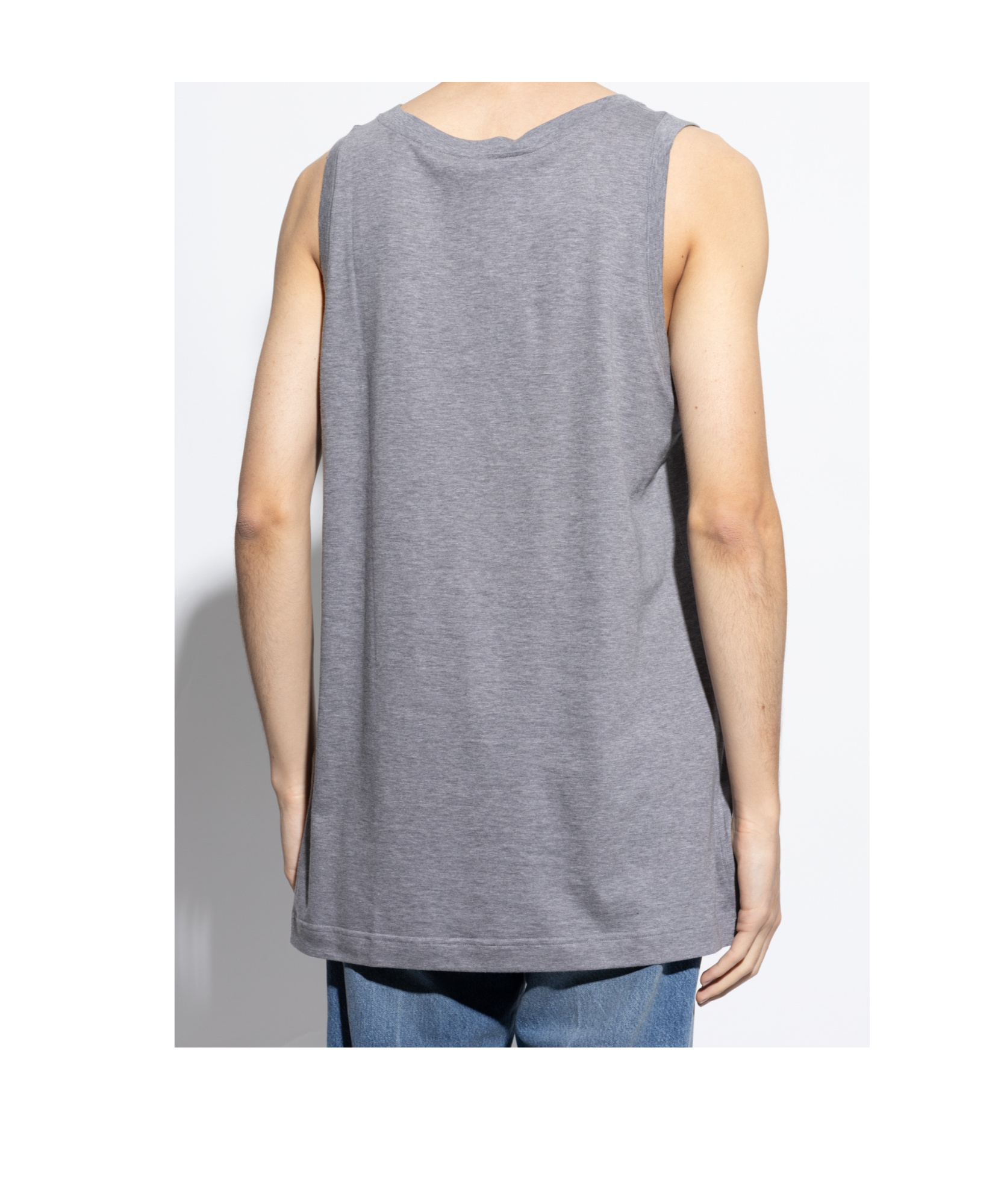 Dolce & Gabbana Round Collar Sleeveless Vest In Gray