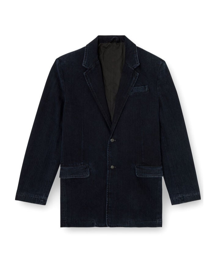 Diesel Blazer In Streaky Denim In Black