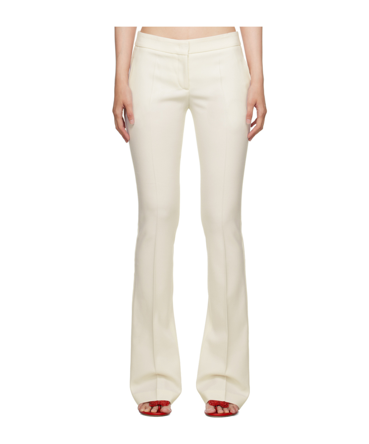 Blumarine White Flared Trousers In White