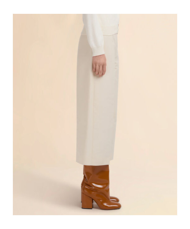 Marni Cream Cotton Cady Cropped Trousers In White