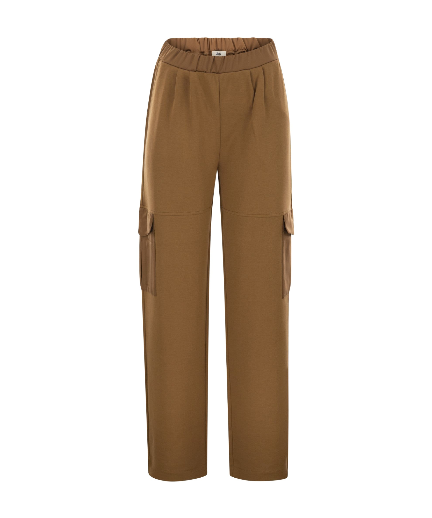 Herno Women Cargo Trousers In Cotton Interlock In Brown