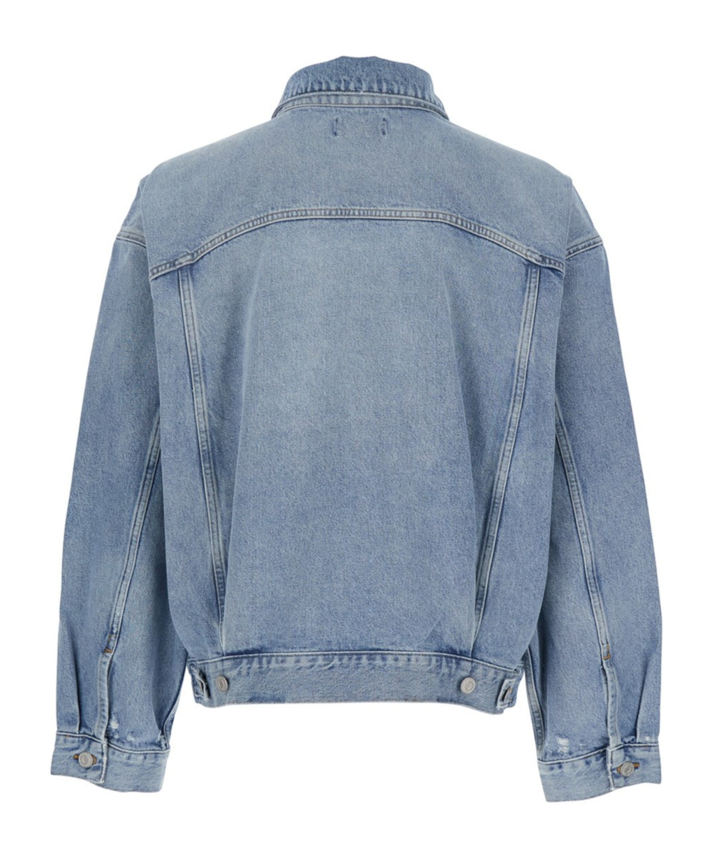 Agolde 'stefano' Light Blue Jacket With Classic Collar In Blue