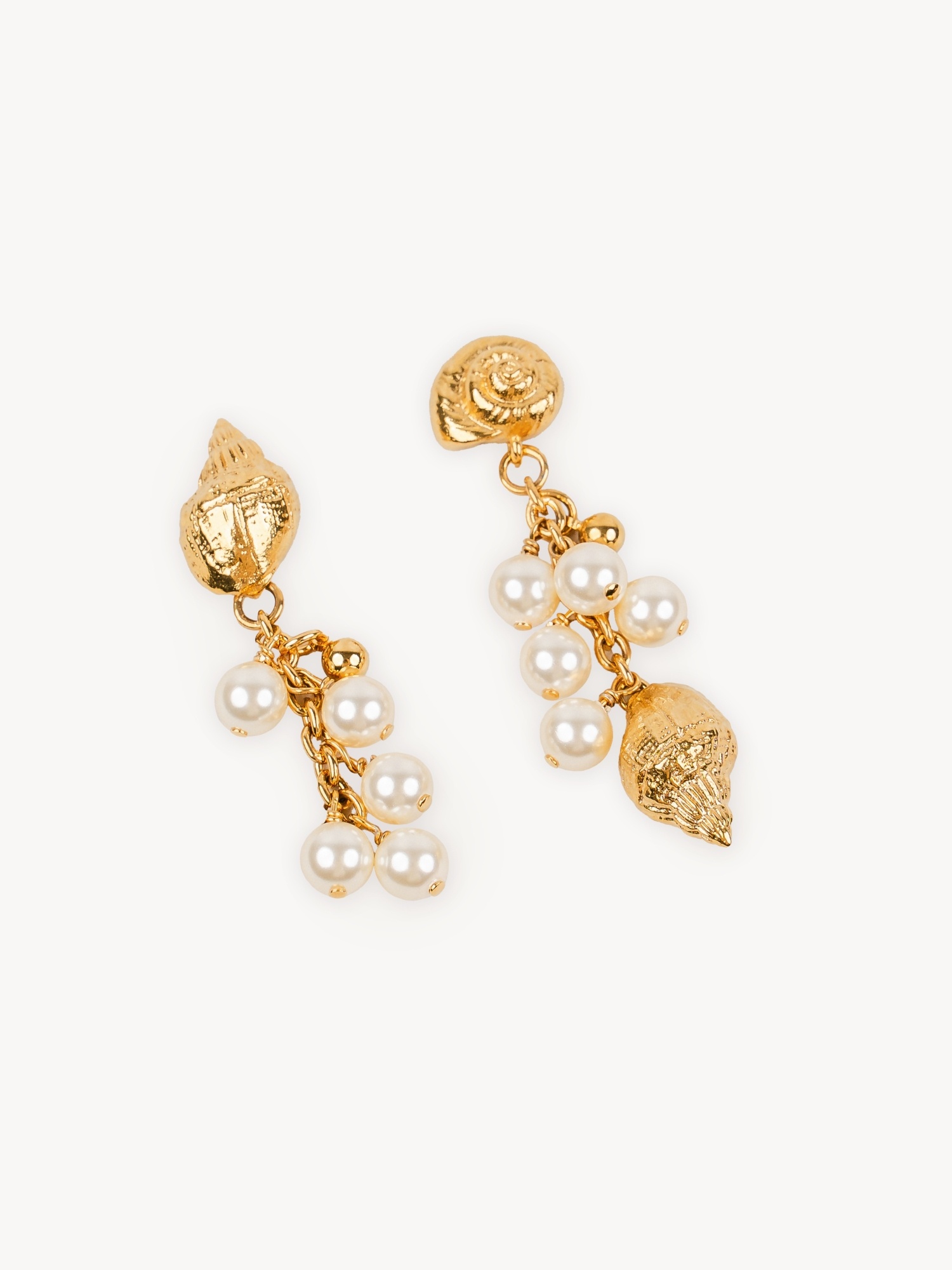 Chloé The Shells Clip-on Earrings In Gold