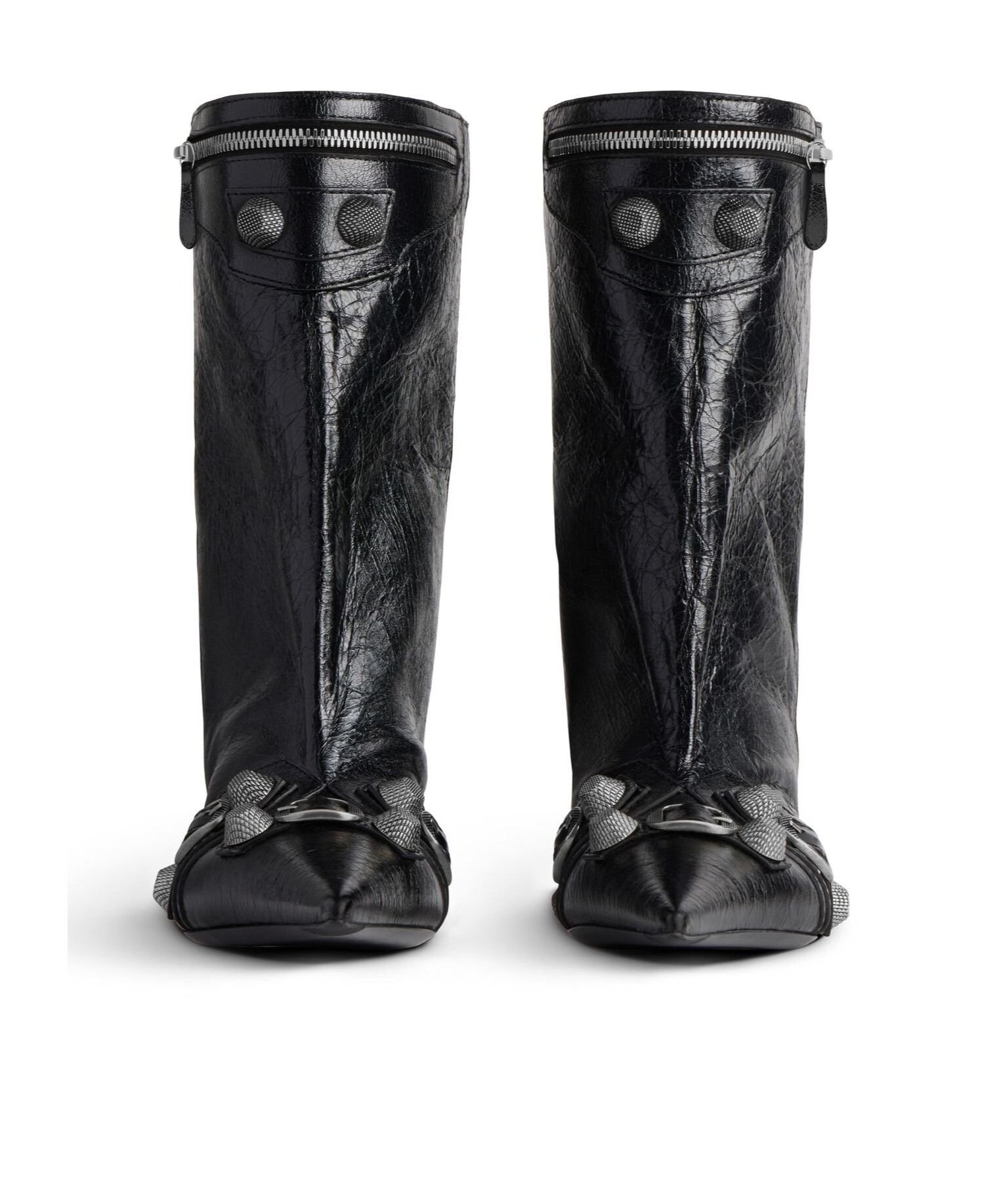Balenciaga Cagole Wide Boots In Black