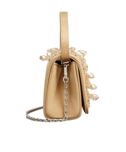 Roger Vivier Pilgrim Micro Bag In Satin In Brown