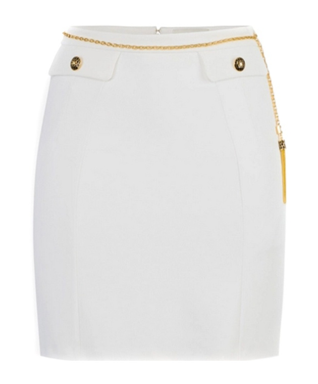Elisabetta Franchi Chain-belt Mini Skirt In White