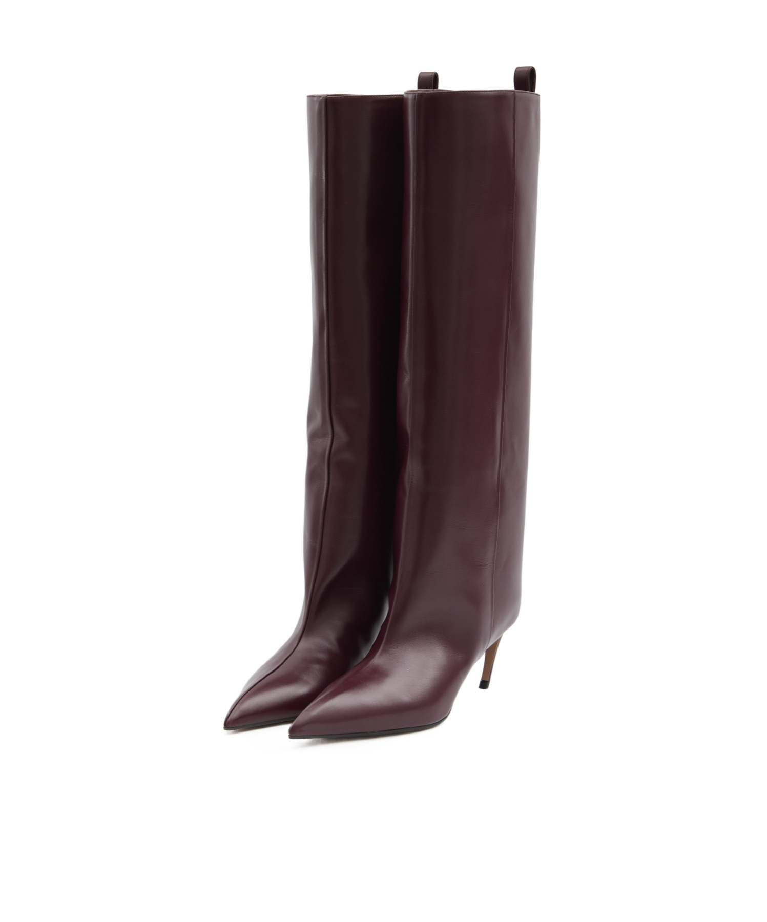Attico 65mm Lea Pointed-toe Leather Boots In Black
