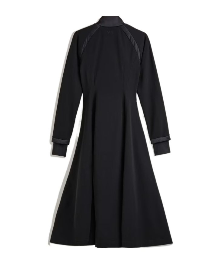 Y-3 Padded-details Pleated Midi Dress In Black