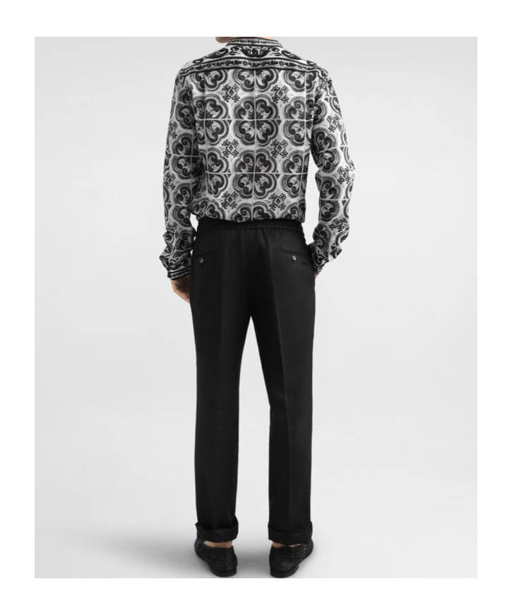 Dolce & Gabbana Drawstring Elastic Waist Casual Pants In Black