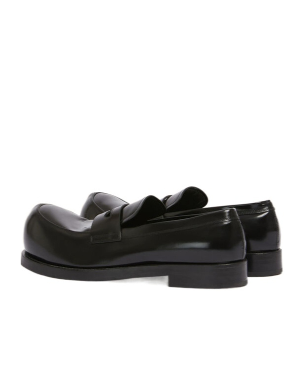 Marni Glossed-leather Penny Loafers In Black