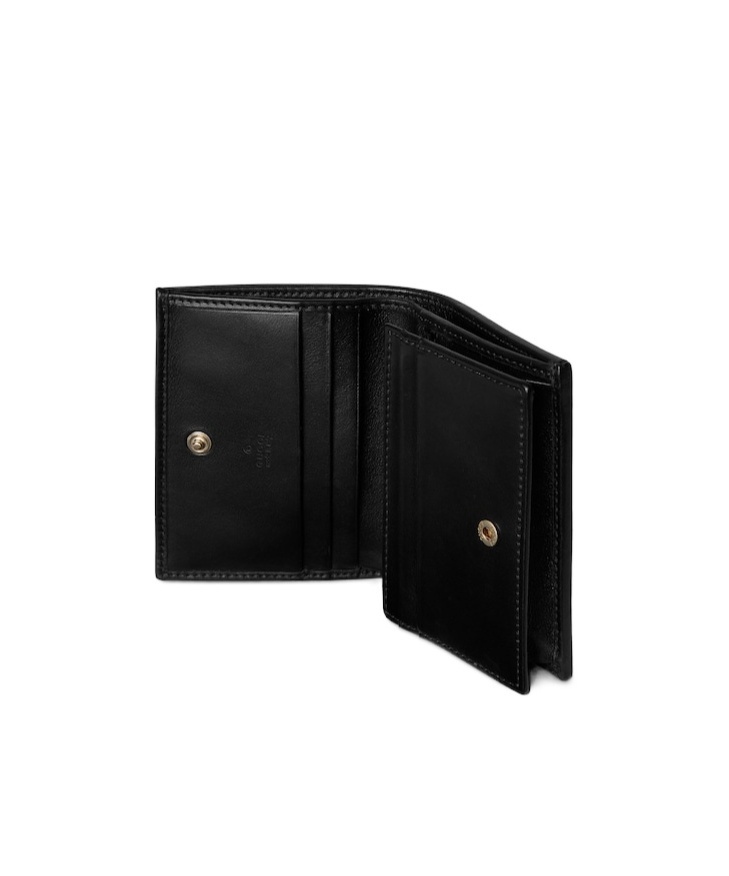 Gucci 1955 Horsebit Gg Supreme Wallet In Black