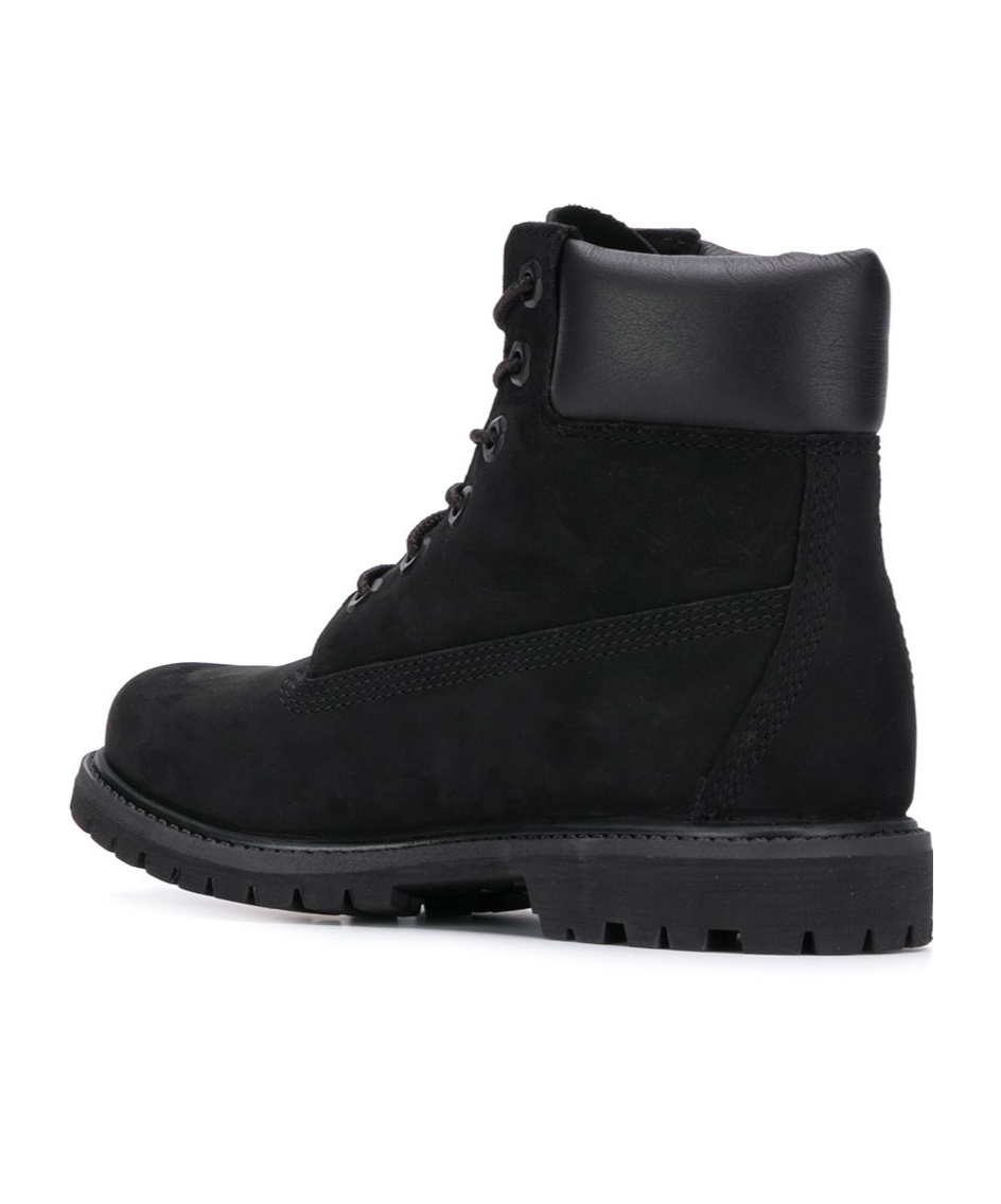 Timberland Womens Black Premium Chunky-sole Leather Boots Eur 41 / 8 Uk In Black
