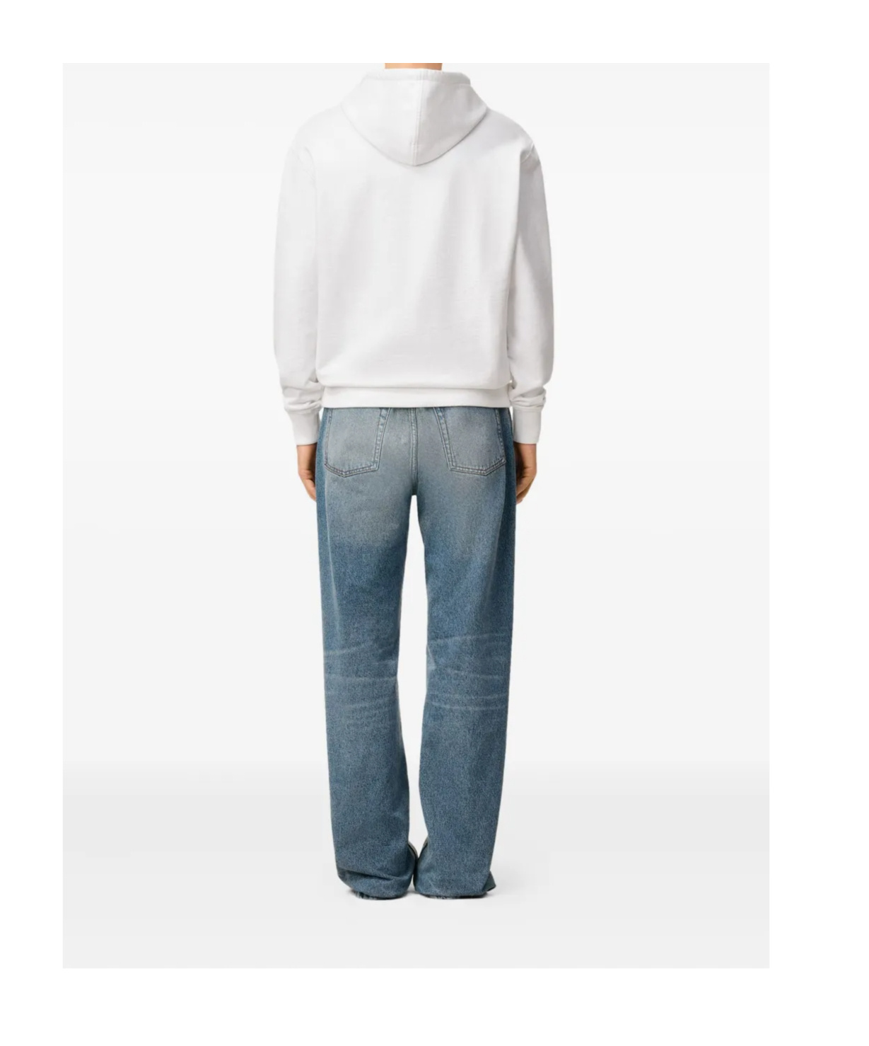Ami Alexandre Mattiussi Long-sleeved Hooded Sweatshirt In White