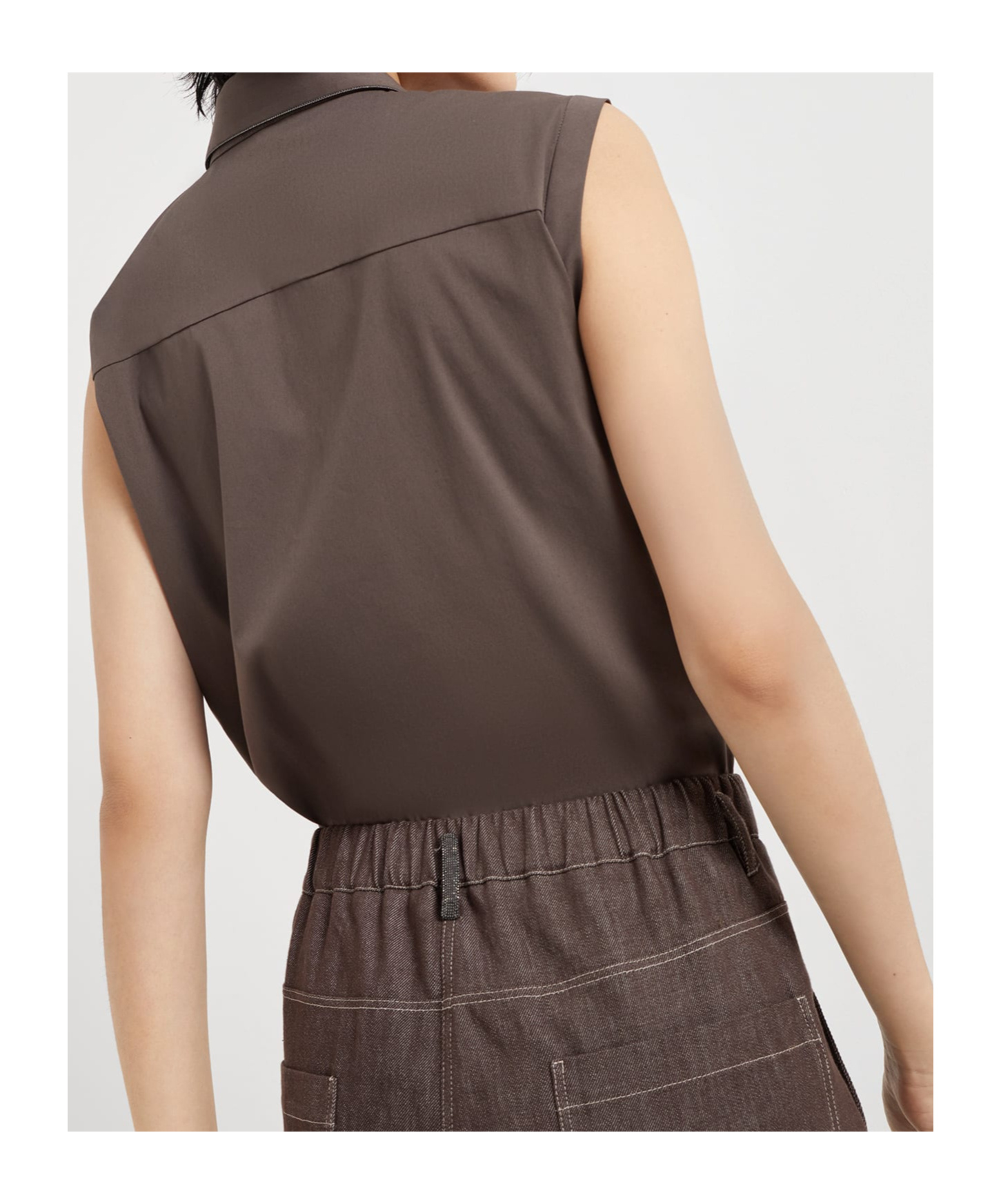 Brunello Cucinelli Box Pleat Trousers In Brown
