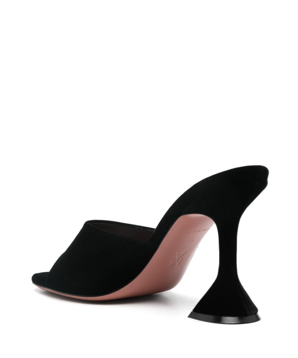 Shop Amina Muaddi Open-toed High-heeled Sandals In Black
