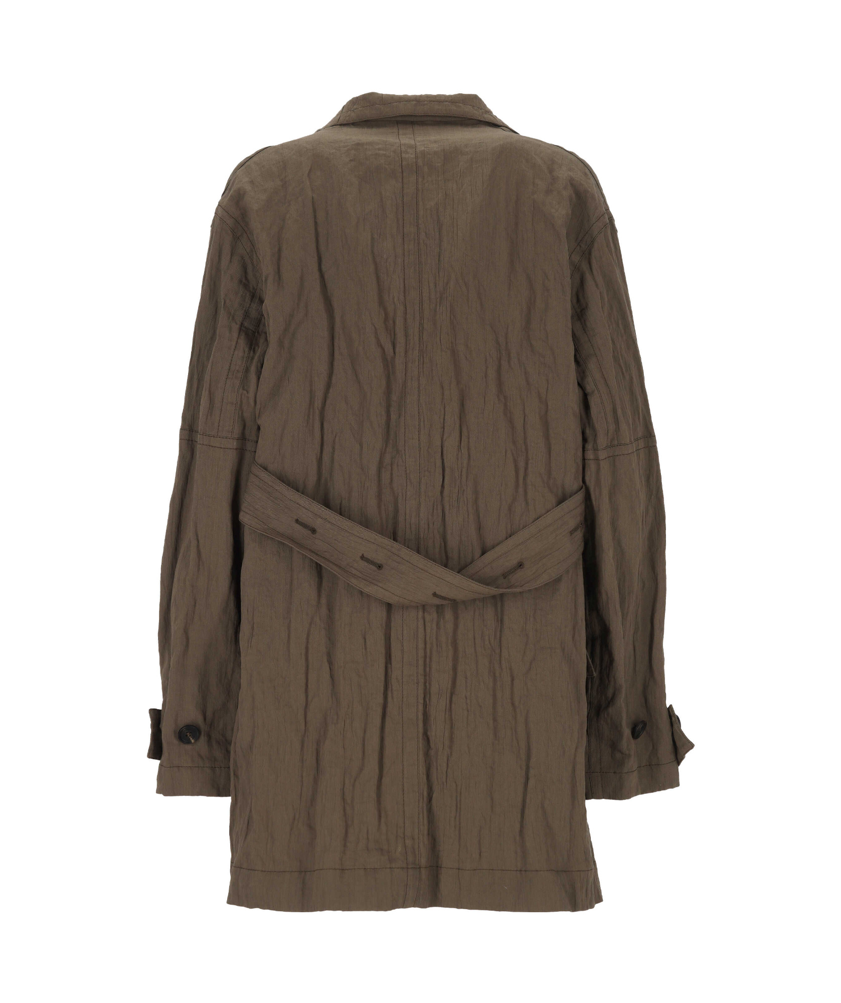 Ferragamo Cotton Ruched Effect Jacket In Brown