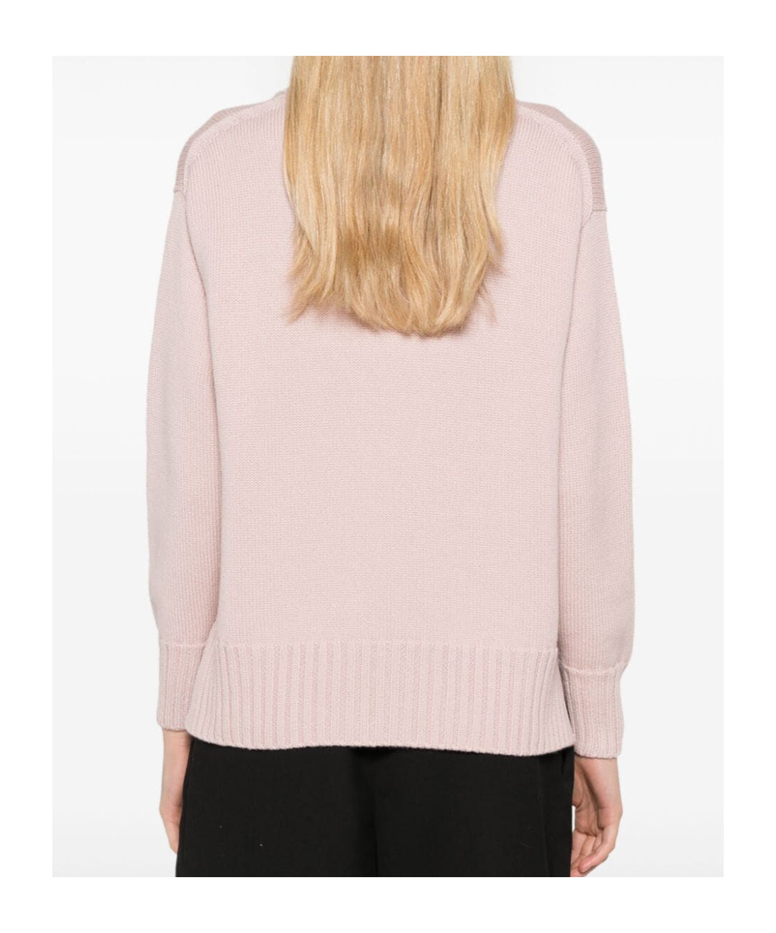 Drumohr Long Sleeves V Neck Oversized Sweater In Pink
