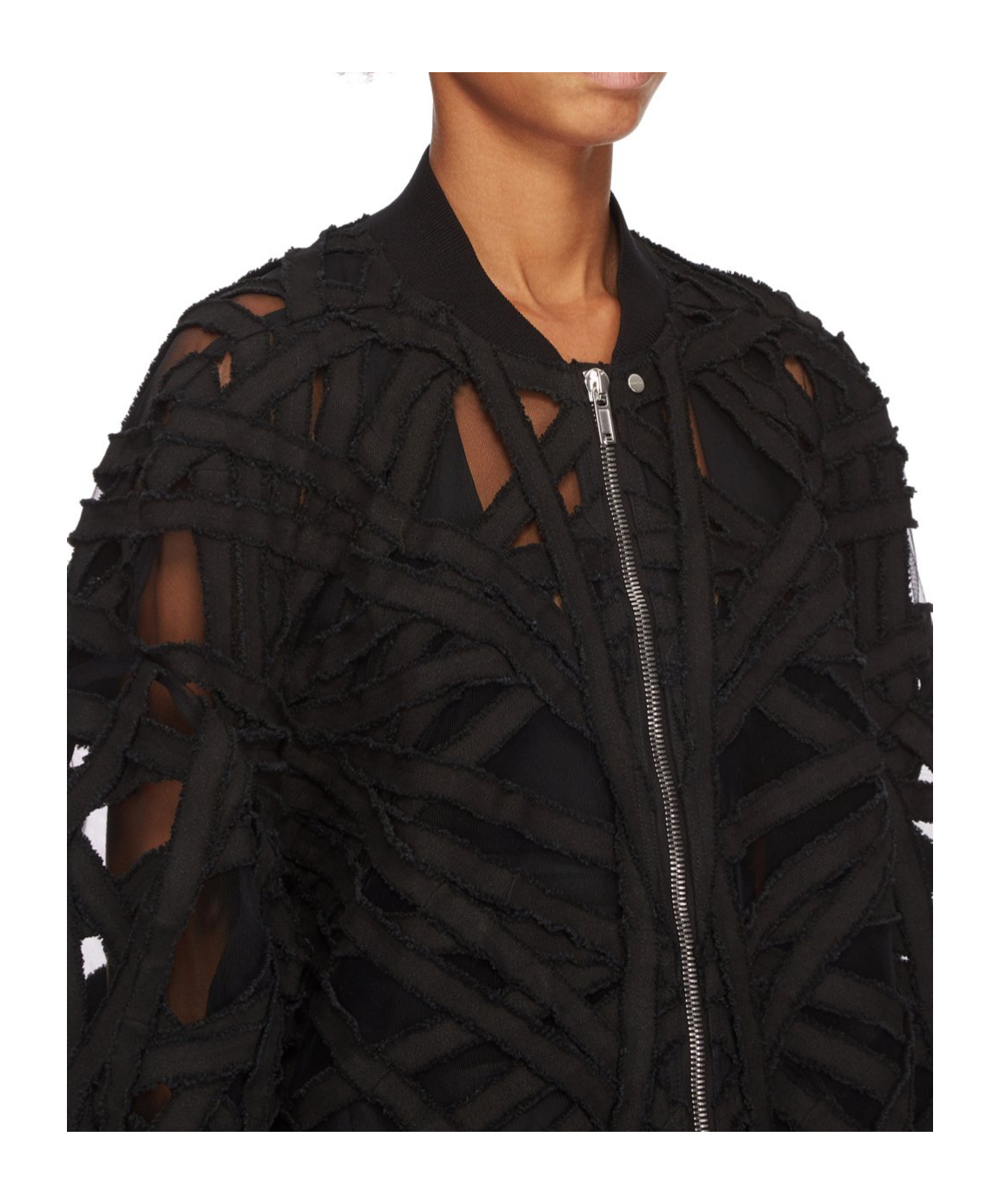 Rick Owens Peter Cut-out Detailed Flight Jacket In Black