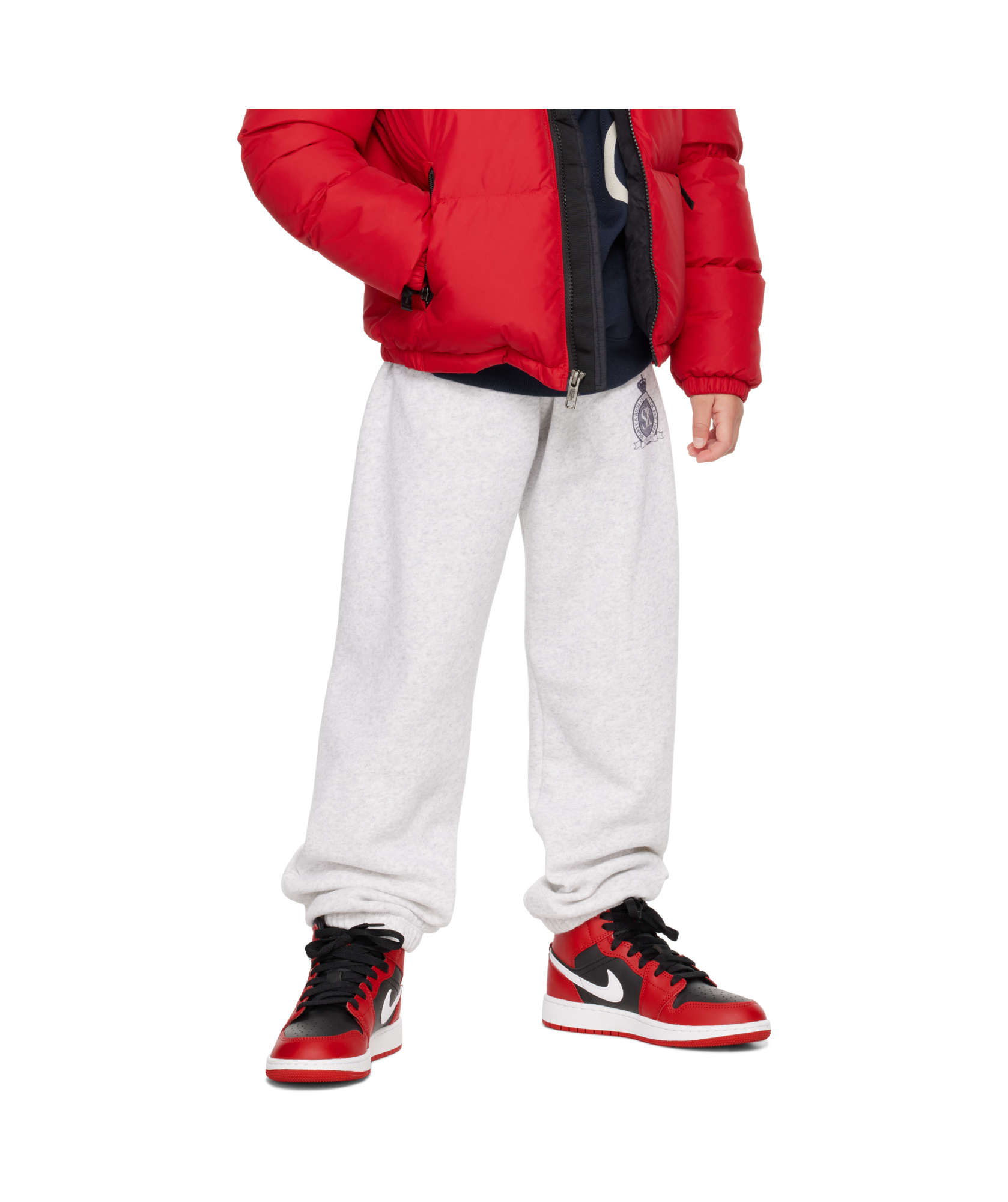 Nike Big Kids Black & Red Air Jordan 1 Mid Sneakers In Black Red
