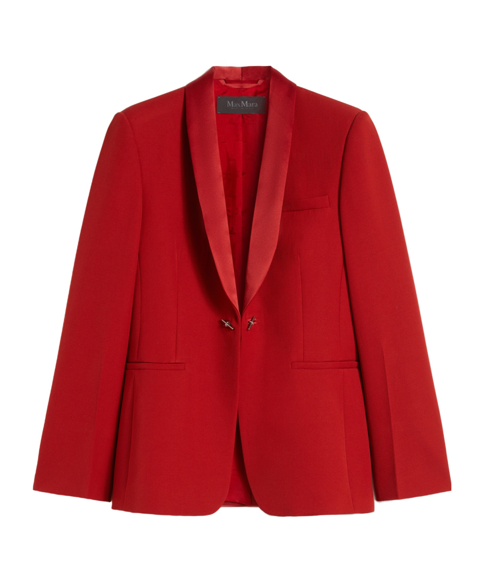 Max Mara Gabardine Wool Blazer In Red