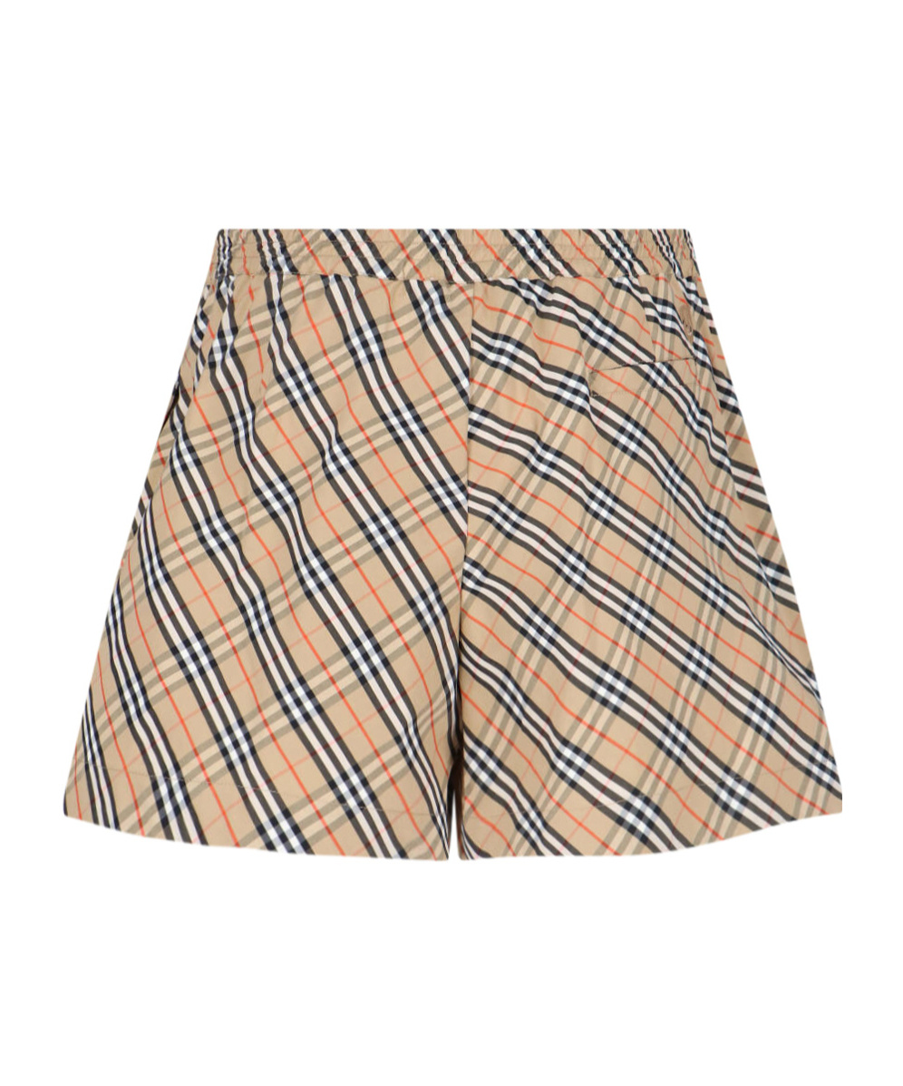 Shop Burberry Vintage Check Shorts In Nude