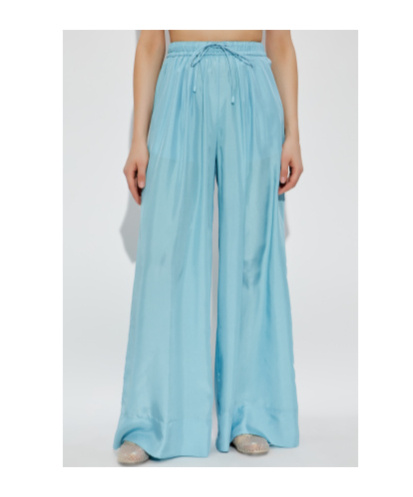 Forte Forte Silk Loose-fit Pants In Blue