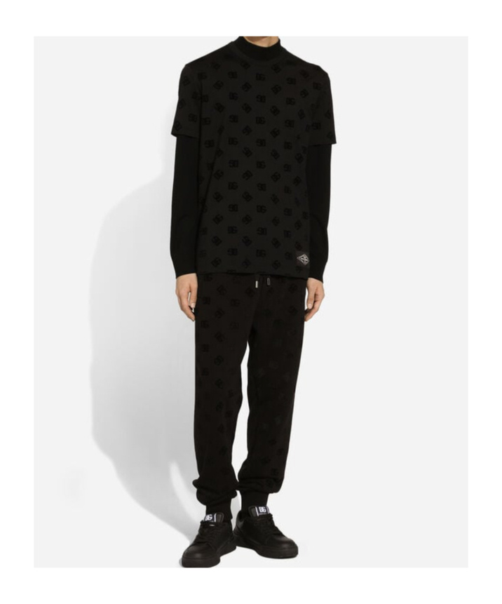 Dolce & Gabbana T-shirt All-over Flocked In Black