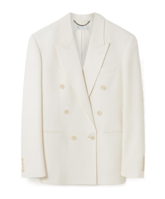 Stella Mccartney Double-breasted Blazer Jacket In White