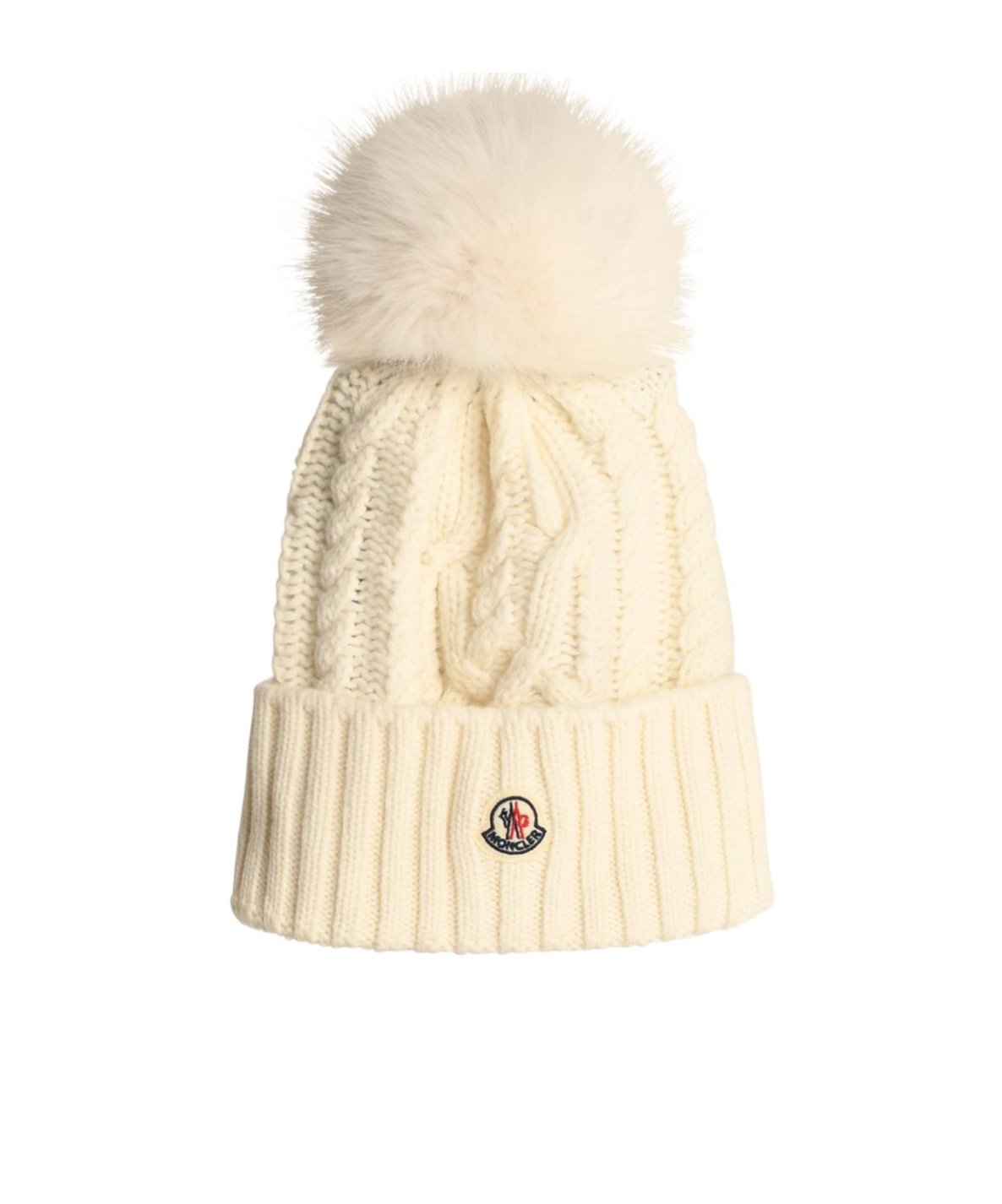 Moncler White Pom-pom Beanie In White