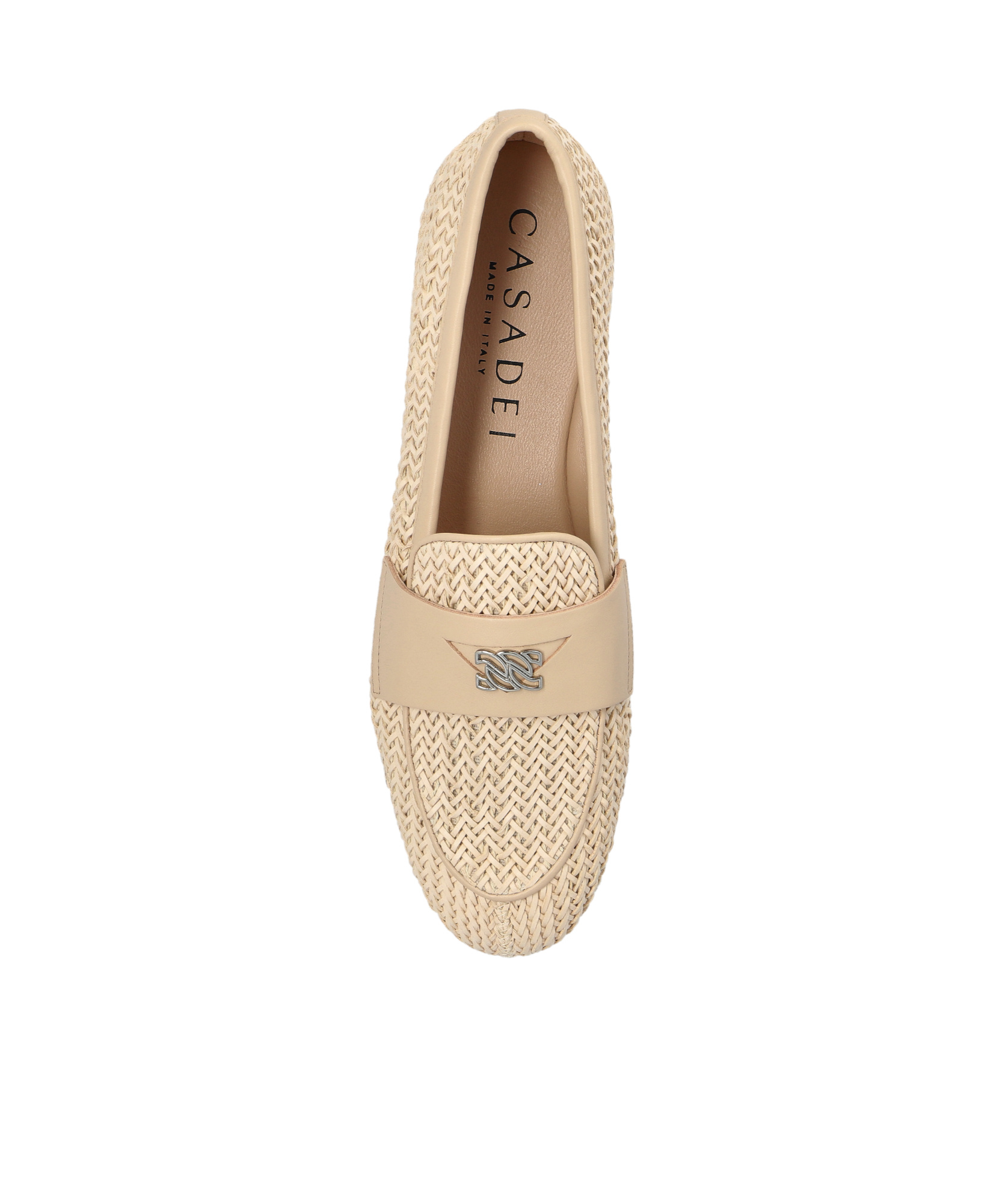Casadei Round Head Loafer Shoes In Nude