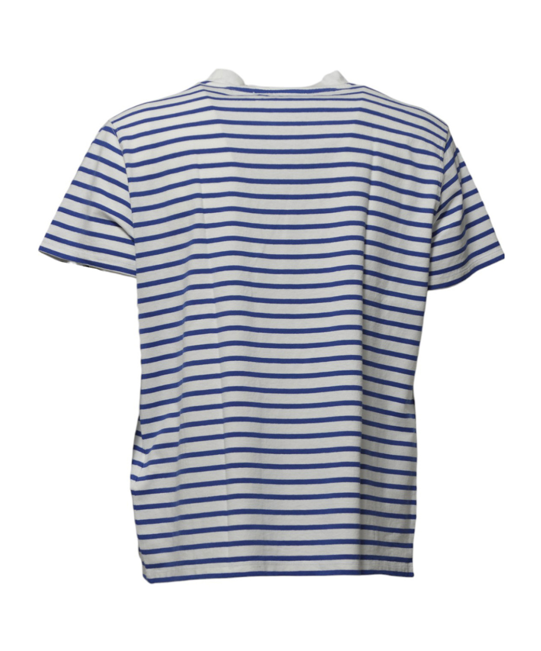 Our Legacy Bliss White Cotton T-shirt With Blue Stripes In Gray