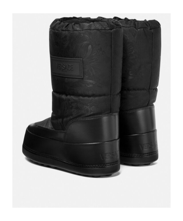 Versace Barocco-pattern Boots In Black