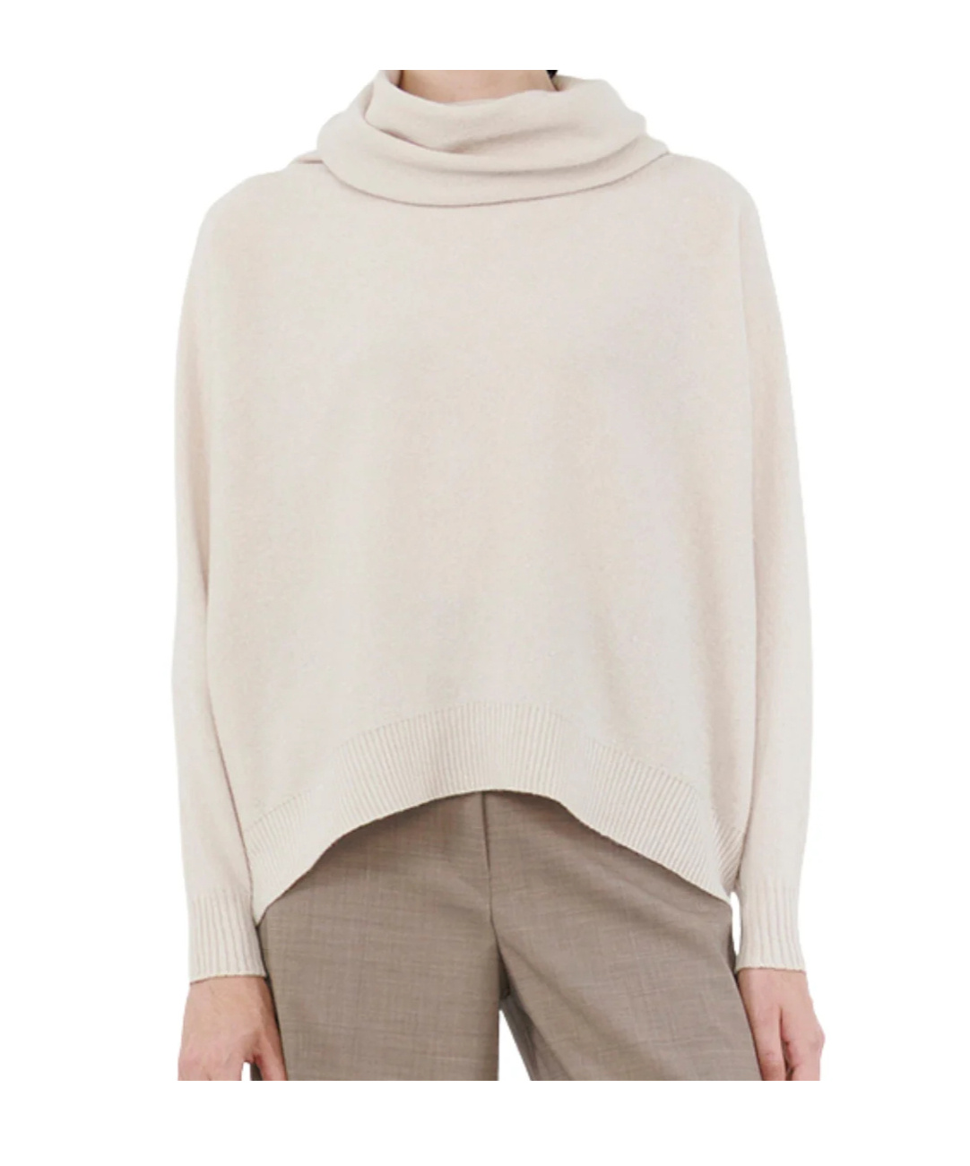 D Exterior Long-sleeved Ribbed Sweater In White