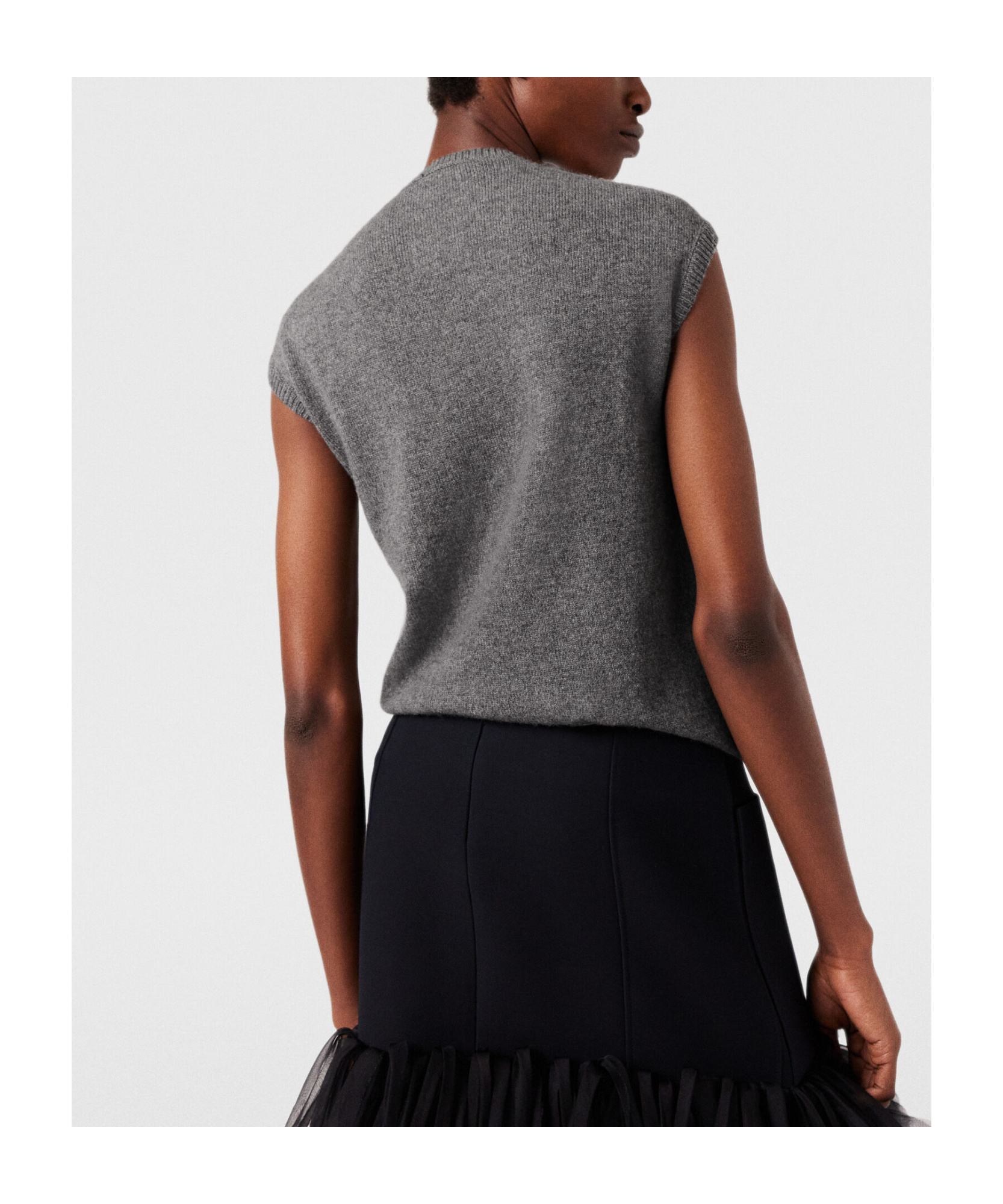 Stella Mccartney Self-tie Fastened Sleeveless Knitted Top In Black