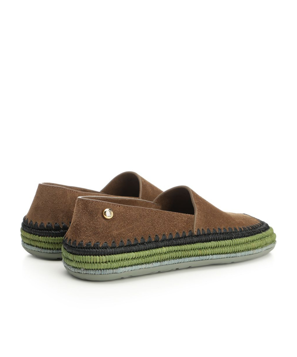Loewe X Paula's Ibiza Suede Raffia-trim Rio Slippers