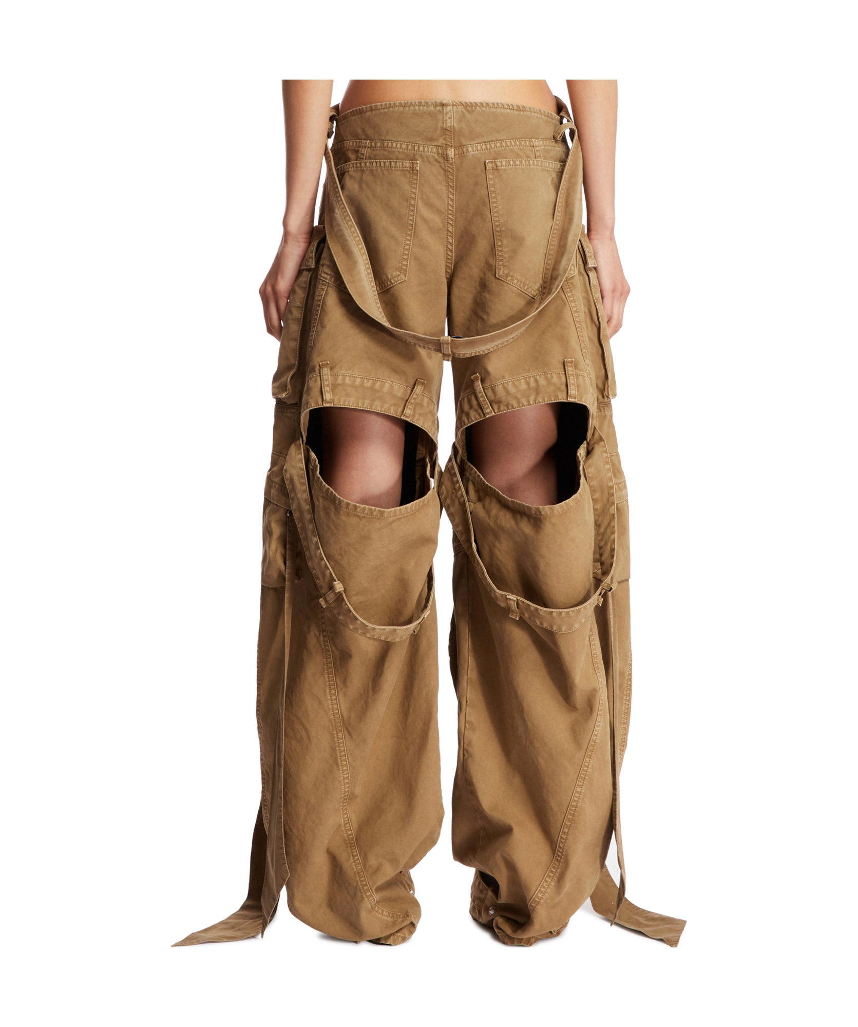 Shop Attico The Cut Out Detailed Long Pants In Brown