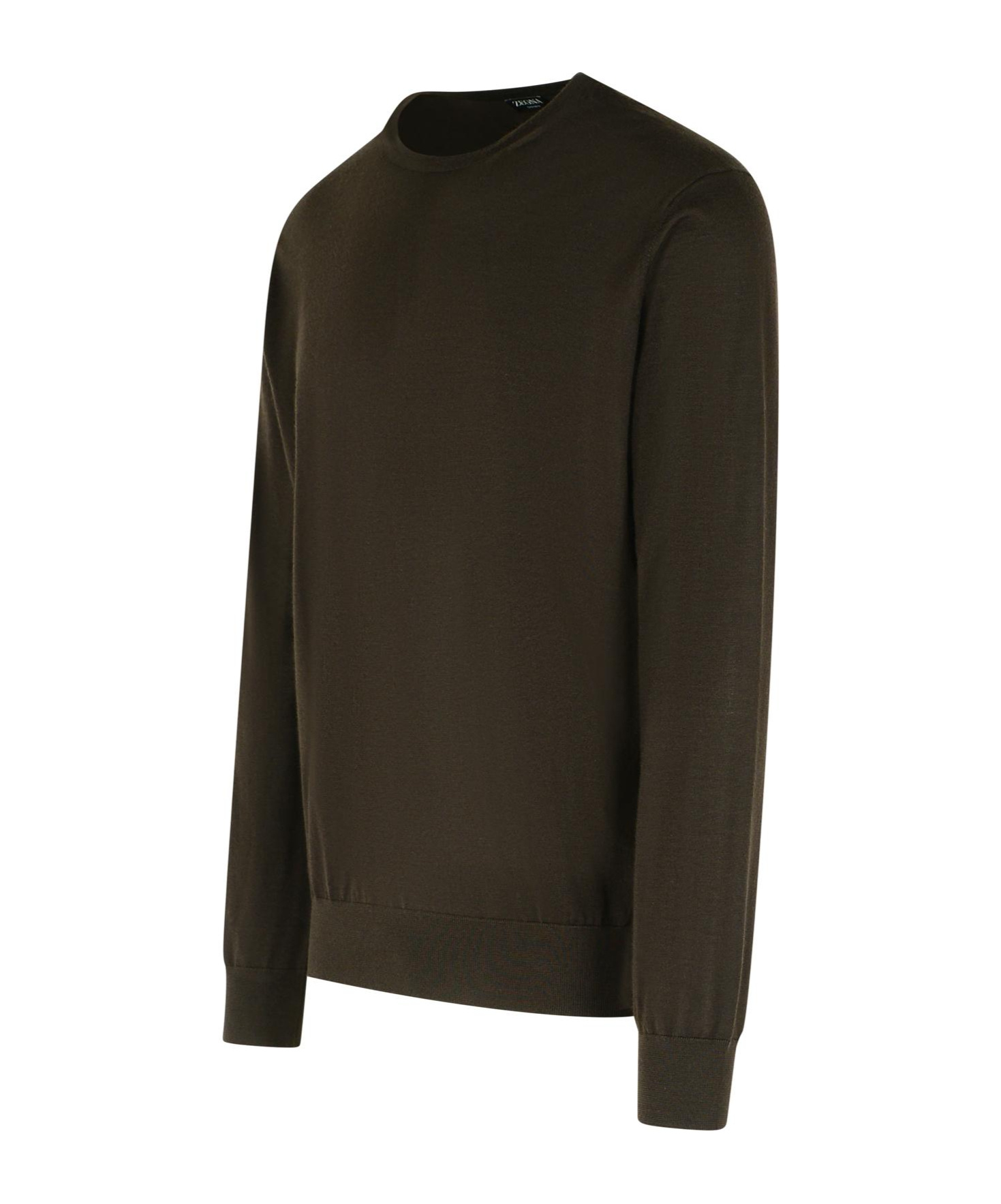 Zegna Cashmere Blend Crew Neck Sweater In Brown