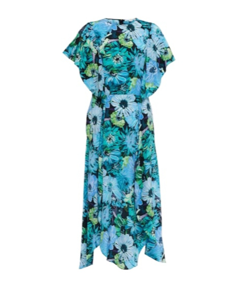 Stella Mccartney Floral Silk Maxi Dress In Blue