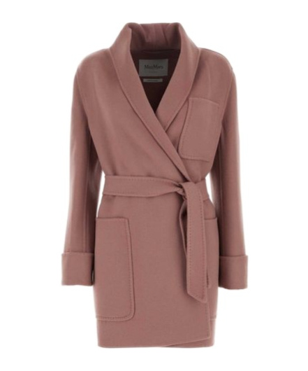 Max Mara Belted Jacket In Brown