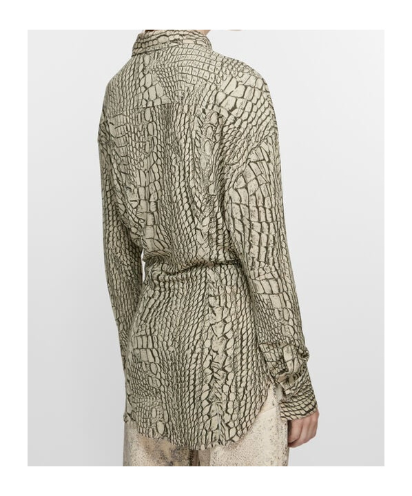 Acne Studios Button-up Printed Shirt In Nude