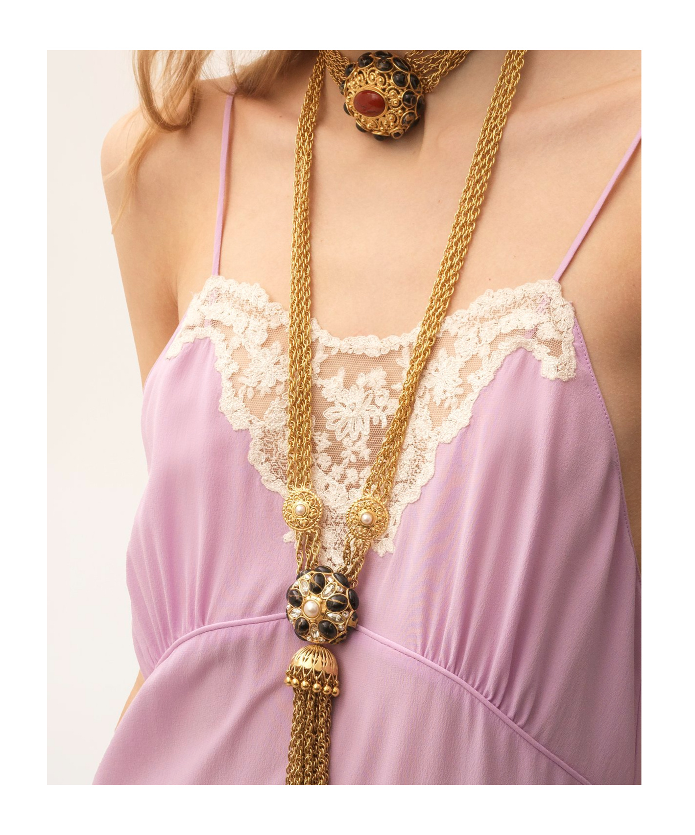 Chloé Lace-trimmed Organic Silk Crepe De Chine Maxi Dress In Purple