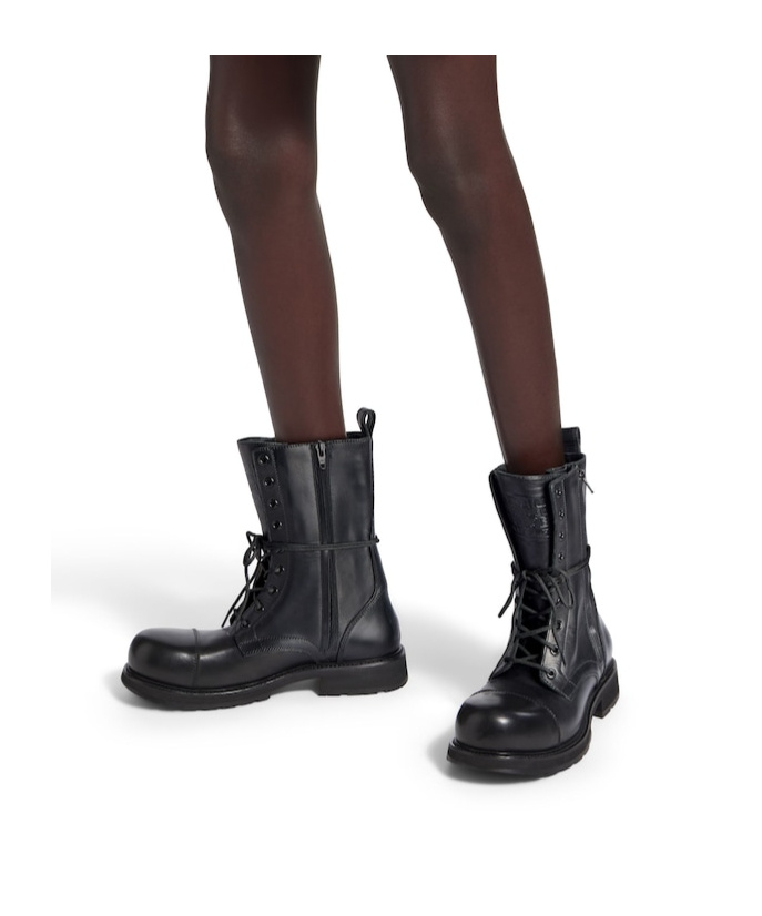 Balenciaga Lace-up Truck Boots Rubber Sole In Black