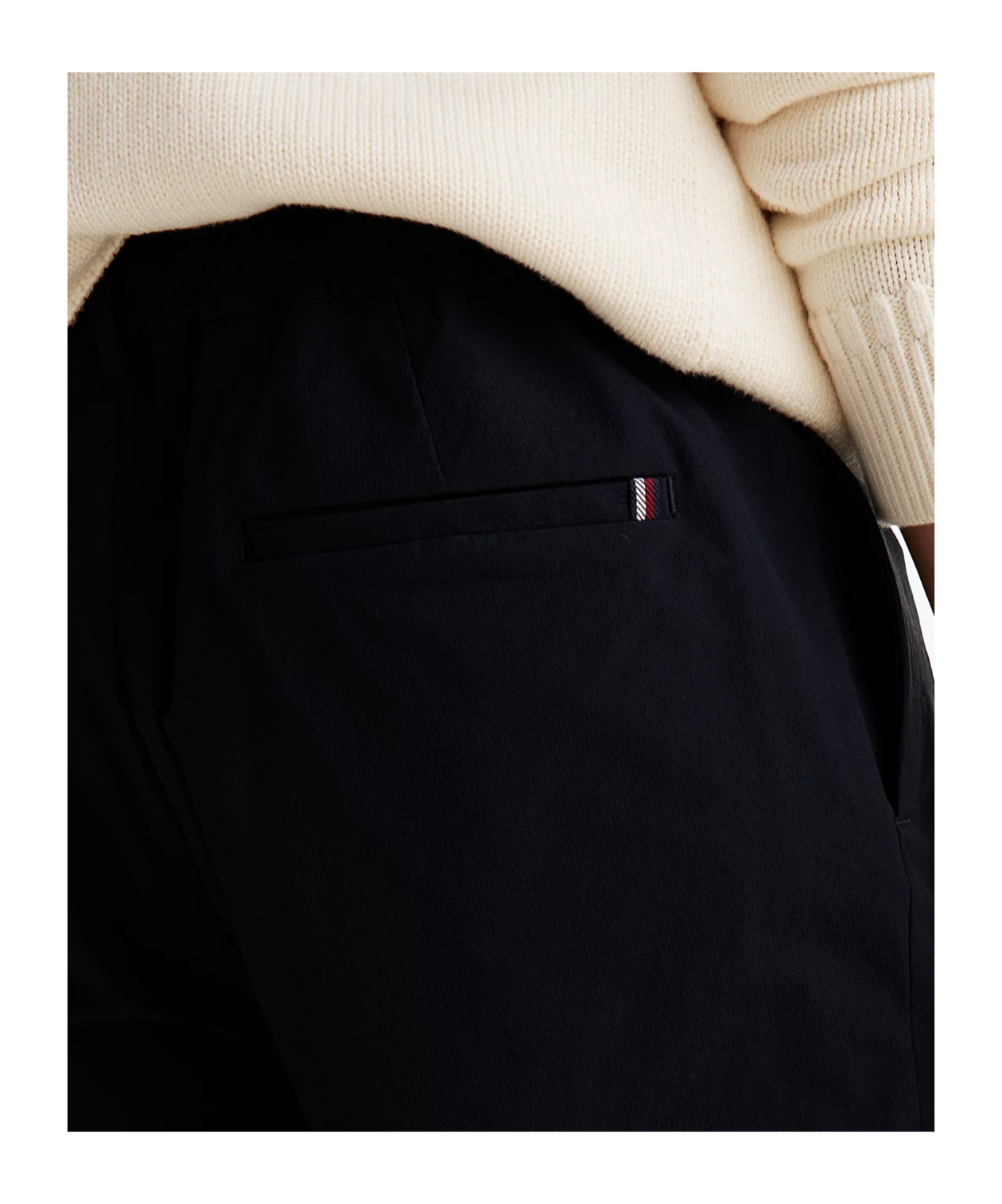 Shop Tommy Hilfiger Tapered Casual Pants In Black